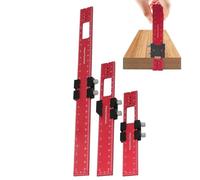 Slide Ruler, 3 piezas de aluminio aleación de precisión Measuring Tool Set ajustable Slide Stop Woodpeckers Style Layout Ruler, Engineer Workshop Marking Cutting Saw Level Pocket Measurement Tool Kit