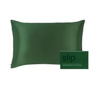 SLIP 22 Momme Funda de Almohada de Seda en 51 x 76 cm, diseño Petal - de Seda 100% de Morera, con Cremallera, Transpirable, Ideal para Personas alérgicas, Verde Oscuro