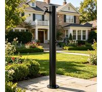 Slish - Fuente de jardín de metal con grifo, columna de agua moderna para exteriores, perfecta para patios y jardines, elegante fuente de agua para paisajismo tranquilo