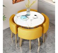 Slish - Juego de mesa de comedor y silla para 4 personas, mesa de conferencias redonda/cuadrada para oficina, cocina y reuniones de negocios, ideal para cenas, clubes y recepciones