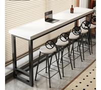 Slish - Mesa de comedor alta recular blanca - Mesa de bar bistró que ahorra espacio para balcón, cafetería, sala de estar y cocina, piel moderna, 120 x 40 x 105 cm