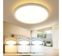 slochi Lampara Techo, 18W 1800LM Plafon LED Techo Baño, 3000K/4000K/6500K Plafones Para Techo, IP44 Impermeable Plafón Techo Moderna para Cocina Dormitorio Pasillo Balcón Ø23 CM