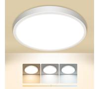 slochi Plafon LED Techo,15W 1500LM Bajo Consumo lampara techo,3000K/4000K/6500K regulableØIP44 Impermeable Ultra Delgado Plafones Para Techo Led,Adecuado para Baño cocina Ø18CM