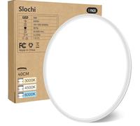 slochi Plafon LED Techo,36W 4200LM Bajo Consumo lampara techo,3000K/4000K/6500K regulableØIP44 Impermeable Ultra Delgado Plafones Para Techo Led,Adecuado para Baño Dormitorio Pasillo-Blanco