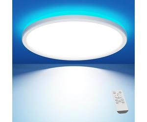 slochi Plafon LED Techo Regulable, RGB Regulable Lámpara de Techo con Mando a Distanci, Lampara LED Techo Modernos para Dormitorio 3000K-6500K, para Dormitorios, Salones, Baños, Ø30CM