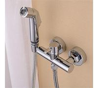 SLRMKK Rociador de bidé de Mano, Inodoro Bidet portátil con Mezclador de bidé de Agua fría y Caliente, bidé de Mano de latón Macizo y Cromo