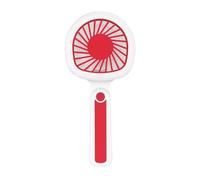 Small Fan In A Racket Shape Functions As A Rechargeable Wind Blower With An