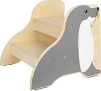 Small Foot Design Taburete Wildlife Madera, estable, antideslizante, diseño foca, 150 kg, multicolor