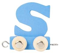 Small Foot - Tren de letras de madera, color azul - Letra "S" - 12 piezas