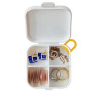 Small Pill Box, Tiny Organizer, Clear Storage Container, 3.43x3.33x1.1in, Compartmented Portable Design, Multipurpose Case, Transparent 1pack, for Candy Rings Earrings Travel