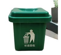 Small Trash Can, Bathroom Waste Bin, Wall-Mounted Covered Container, Creative Storage Box, Compact Basura, Ideal para ventanas Sill, Bedroom, Sinks, WC, Home, Mesas, Kitchen, Color Green