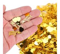 Smandy Corazones de Confeti Brillantes para Bodas, Decoración de Mesa con Purpurina 100g, para San Valentín, Fiesta de Celebración (GOLD)