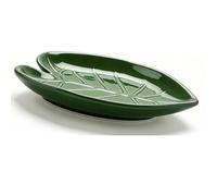 Smandy Cuencos Soporte para Cuchara de café de Porcelana con Forma de Hoja Verde para Utensilios de Cocina Espátula Accesorios de Cocina para el Hogar Reposacucharas de Cerámica, Reposacucharas para