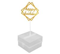 Smandy Hucha de Cumpleaños, 20 Bolsas Transparentes de Capacidad, Decoración para Pastel de Feliz Cumpleaños, Kit Extraíble para Pastel de Dinero para Fiesta