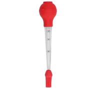Smandy Jeringa para Carne con Bola de Silicona y Cepillo, para Inyección de Adobos de Barbacoa (rojo)