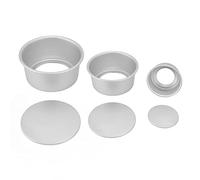 Smandy Juego de Moldes para Pasteles de 4, 6 y 8 Pulgadas, Moldes Redondos para Pasteles, Kit de 3 Piezas con Fondo Extraíble, Aluminio Anodizado Antiadherente para Hornear en