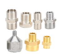 Smandy Kit Adaptador de Aerógrafo de 7 Piezas, Conectores de Latón de 1/8 y 1/4 Pulgadas BSP con Roscas Suaves para Compresor de Manguera de Aerógrafo