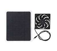 Smandy Kit de Ventilador de Panel Solar de 10W y 12V con Salida USB DC para Ventilación de Invernadero Al Aire Libre para Casa de Mascotas