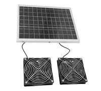Smandy Kit de Ventiladores con Energía Solar de 75W, Ventilación de Escape Dual Monocristalina con Impermeabilización IPX7 para Ventilación de Garaje en el Techo de la Casa de Mascotas