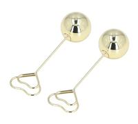 Smandy Portatarjetas en Forma de Corazón 2 Pack, Sujetador de Metal Resistente con Clip Fuerte para Boda, Fiesta, Aniversario, Navidad, Hogar y Oficina (corazón redondo dorado)