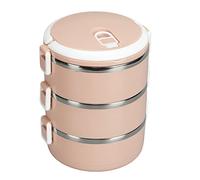 Smandy Térmica de Acero Inoxidable con Cierres de Seguridad, Tapa Tipo Olla a Presión y Asa Ergonómica para la Escuela, la Oficina, el Hogar y Actividades Al Aire libre. (3 niveles)