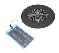 Smandy Ventilador de Escape con Energía Solar de 5 W, Ventilador de Panel Solar Portátil Redondo, Silencioso para Gallinero, Cobertizo de Invernadero, Escape de Ventana para Casa de