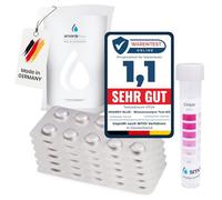 smardy 60 Pastillas de Prueba pH y Cloro - Phenol Red y DPD1 | medidor pH y cloro con Phenol Red y DPD1, tester para jacuzzi y spa con tubo de ensayo, Pastillas de Prueba Made in Germany