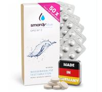 smardy Kit 50 Pastillas para fotómetro - 10x Phenol Red (pH), DPD1, DPD3 (cloro libre y total), Alka-M (alcalinidad), CYA-Test (ácido cianúrico) - para testers electrónicos de piscina y spa