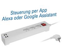 Smart 3-way power strip with 4 usb charging ports (total 5v /2,1a) sep