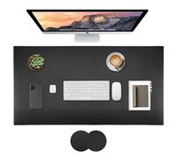 SMART Alfombrilla de Escritorio 80 x 40 cm - Tapete de Oficina - Equipamiento de Oficina en Imitación de Cuero - Protector de Escritorio - Doble Cara, Negro