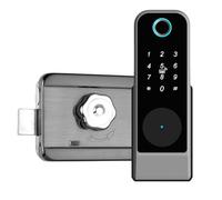 Smart Lock - Cerradura de puerta con acceso sin llaves, antirrobo, contraseña biométrica, cerradura de puerta, control remoto de aplicación Tuya, anuncio de voz impermeable, cerradura inteligente WiFi