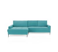 smart Sofá esquinero de pana, orientación a la izquierda, sofá acolchado con 3 cojines para la espalda, 3 plazas, 280 x 90 x 173 cm