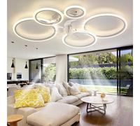 Smart Ventilador De Techo Con Luz Silencioso, Regulable Reversible LED Grande Lámpara Y Mando A Distancia DC Moderno Salón 100cm Para Dormitorio - Blanco