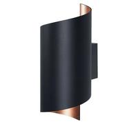 Smart+ WiFi Aplique de pared LED Decor Twist (12 W, L x An x Al: 12,7 x 9,5 x 23 cm, Negro, Blanco cálido)