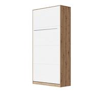 SMARTBett Estándar 90x200cm Vertical Roble Silvestre Blanco/Blanco | Cama Plegable