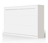 SMARTBett Standard 120x200cm Horizontal Blanco | Cama Abatible De Pared, Plegable y Oculta