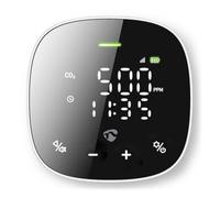 SmartLife Monitor de calidad del aire - Wi-Fi - Incluye pantalla - Dióxido de carbono (CO2) / Humedad/Temperatura - Android/IOS - Negro/Blanco