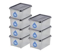 SmartStore - Cajas de almacenamiento de plástico para garaje con tapas, 7 unidades, transparentes, IP64, impermeables, apilables y apilables, aptas para el contacto con alimentos, 40 x 30 x 20 cm - 12