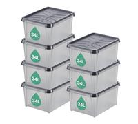 SmartStore Dry 31 - Juego de 6 cajas de almacenamiento impermeables (tamaño mediano, plástico, 50 x 40 x 27 cm, 33 L)