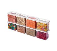 SmartStore Recipientes herméticos transparentes para alimentos secos con tapas, 0,8 L, juego de 8, sin BPA, aptos para lavavajillas, recipientes apilables de