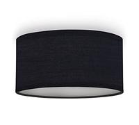 Smartwares 10.004.59 Lámpara de techo, pantalla de tela de 20 cm de diámetro, un aplique con casquillo E14, compatible con bombillas de hasta 40 W, Iluminación de Interior, IP20, Negro