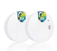 Smartwares 2 Detectores de Humo - Pila Reemplazable - Sensor de 10 años | Sensor óptico de 10 años, modo de silencio, botón de prueba/silencio, alarma de 85 dB