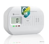 Smartwares Detector de CO - Sensor de 10 años - Pilas de 5 años - FGA-03011 | Écran numérique, voyants lumineux, sirène 85 dB, 2 piles AA incluses, haute sensibilité
