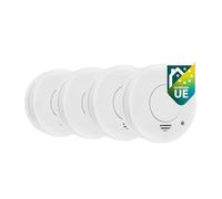 Smartwares Detector de humo 10.100.41 — 1 año de batería, sensor 10 años, 4 unidades, blanco
