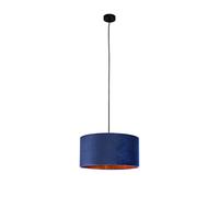 Smartwares IDE-60058 Lámpara colgante, 40 cm de diámetro, un aplique con casquillo E27 para bombilla de hasta 60 W, Iluminación de Interior, IP20, Terciopelo azul