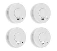 Smartwares Juego de 4 Detectores de Humo - Sensores Ópticos - 10 Años de Vida - 5 Años de Batería Reemplazable - Botón de Prueba - 85 DB - FSM-11514
