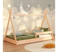 smartwood Cama Casita 80x160 cm con Somier, de Madera, Tipi F