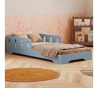 smartwood Cama Infantil 70x160 cm con Barrera, Madera, Azul, TILA 6