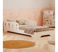 smartwood Cama Infantil 70x160 cm con Barrera, Madera, Blanco, TILA 6