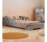 smartwood Cama Infantil 70x160 cm con Barrera, Madera, Gris, TILA 6